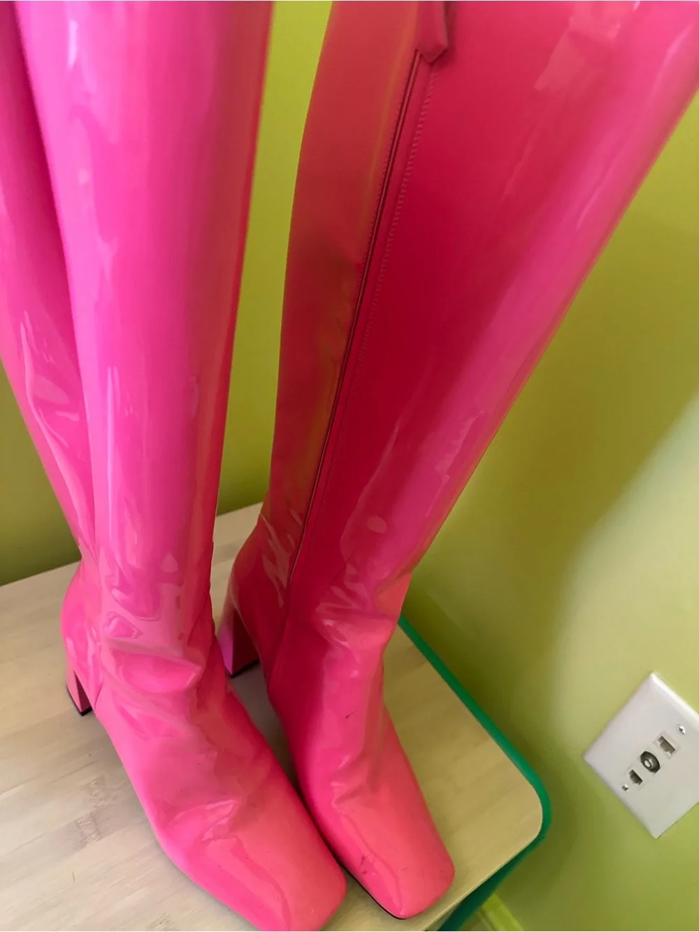 Prada Fuchsia Patent Leather Knee High Boots 💗